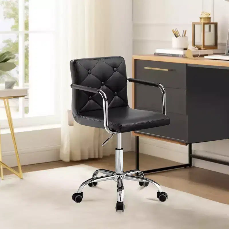 Chaise de bureau roulante pour bureau à domicile, hauteur réglable, pivotante à 360°, assise moelleuse