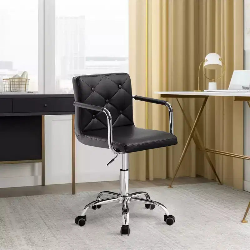 Chaise de bureau roulante pour bureau à domicile, hauteur réglable, pivotante à 360°, assise moelleuse
