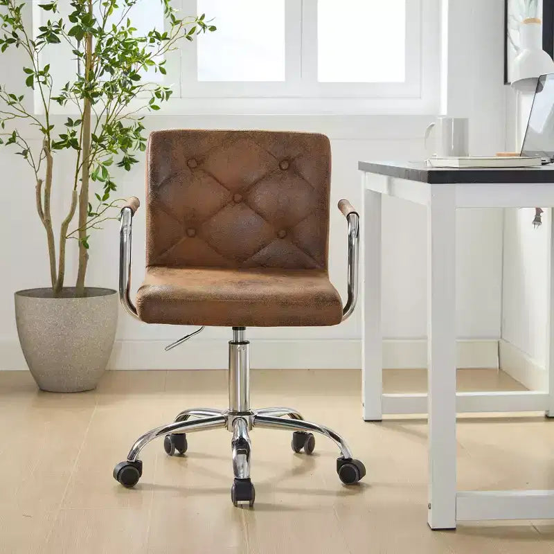 Chaise de bureau roulante pour bureau à domicile, hauteur réglable, pivotante à 360°, assise moelleuse