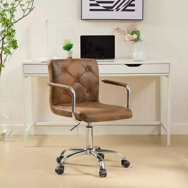 Chaise de bureau roulante pour bureau à domicile, hauteur réglable, pivotante à 360°, assise moelleuse