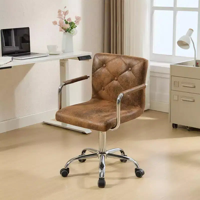 Chaise de bureau roulante pour bureau à domicile, hauteur réglable, pivotante à 360°, assise moelleuse
