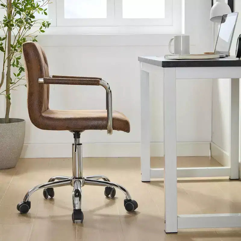 Chaise de bureau roulante pour bureau à domicile, hauteur réglable, pivotante à 360°, assise moelleuse