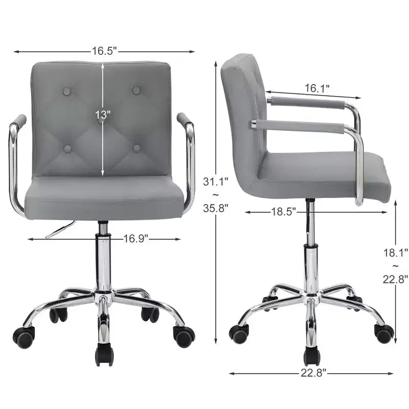 Chaise de bureau roulante pour bureau à domicile, hauteur réglable, pivotante à 360°, assise moelleuse