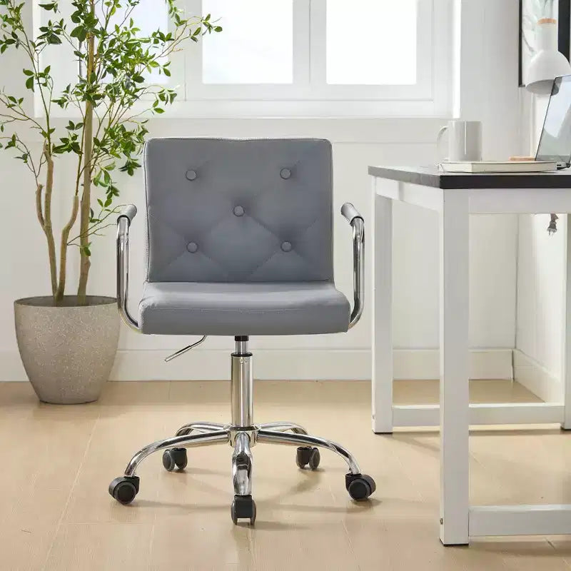 Chaise de bureau roulante pour bureau à domicile, hauteur réglable, pivotante à 360°, assise moelleuse