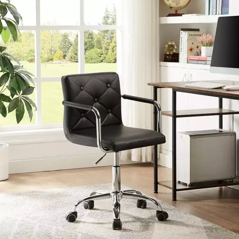 Chaise de bureau roulante pour bureau à domicile, hauteur réglable, pivotante à 360°, assise moelleuse