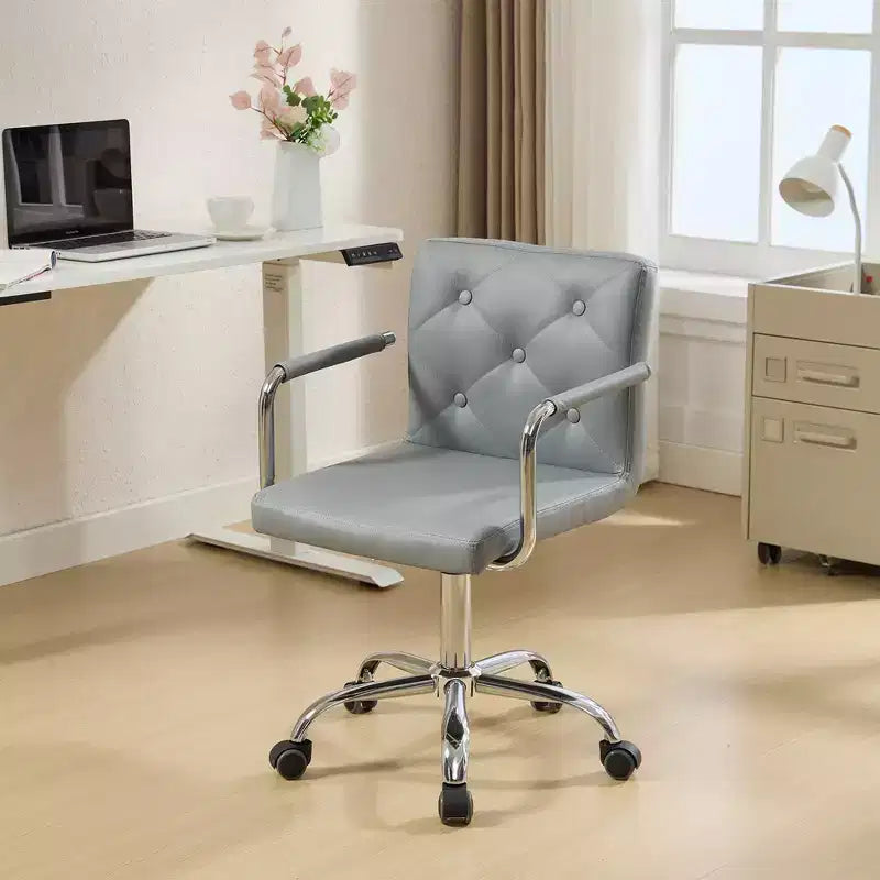 Chaise de bureau roulante pour bureau à domicile, hauteur réglable, pivotante à 360°, assise moelleuse