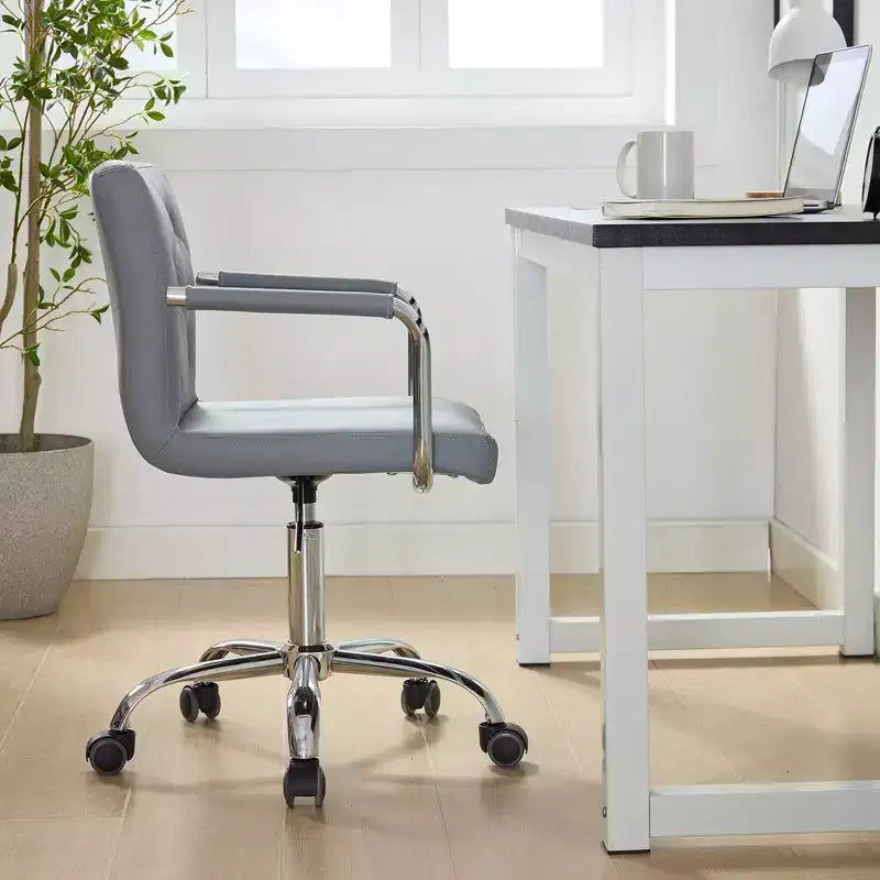 Chaise de bureau roulante pour bureau à domicile, hauteur réglable, pivotante à 360°, assise moelleuse