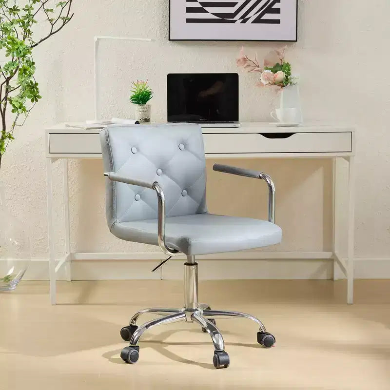 Chaise de bureau roulante pour bureau à domicile, hauteur réglable, pivotante à 360°, assise moelleuse