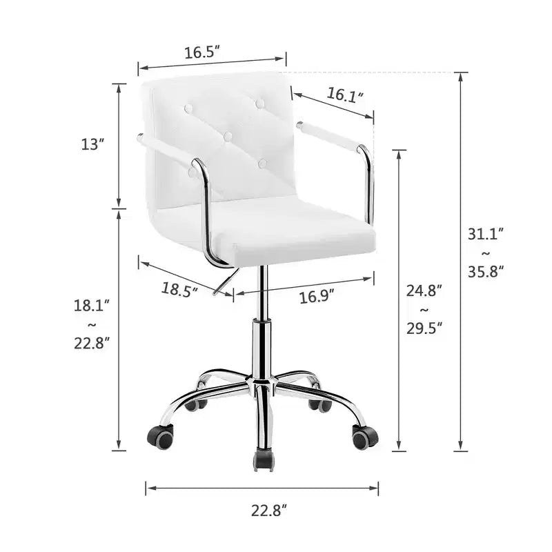 Chaise de bureau roulante pour bureau à domicile, hauteur réglable, pivotante à 360°, assise moelleuse