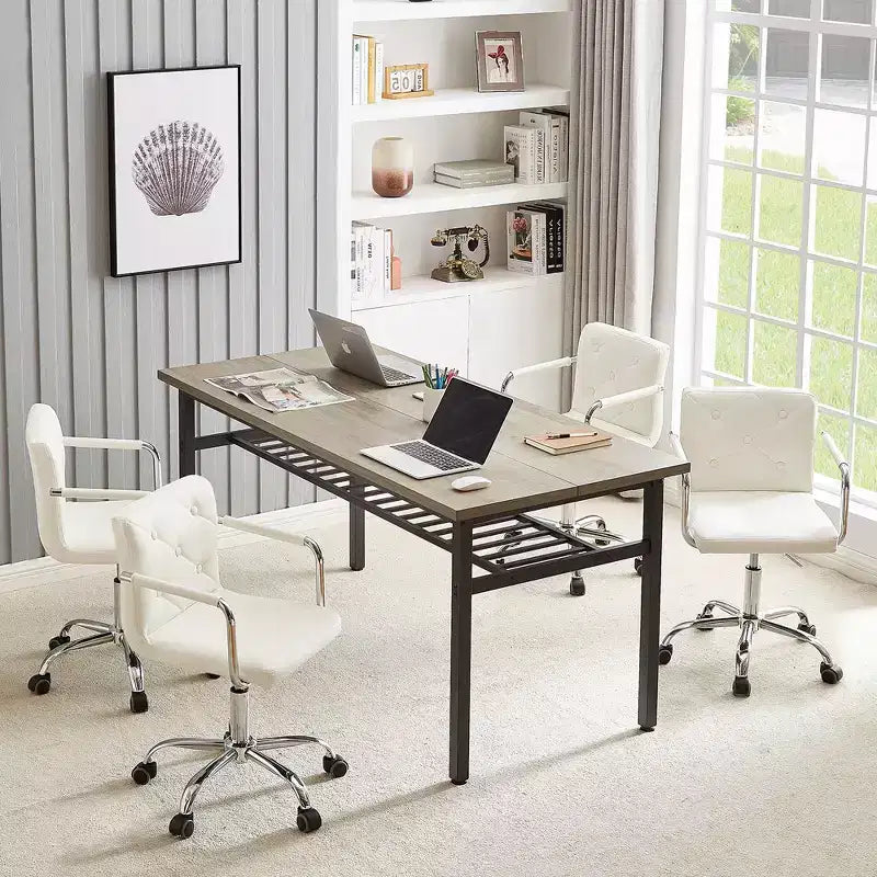Chaise de bureau roulante pour bureau à domicile, hauteur réglable, pivotante à 360°, assise moelleuse