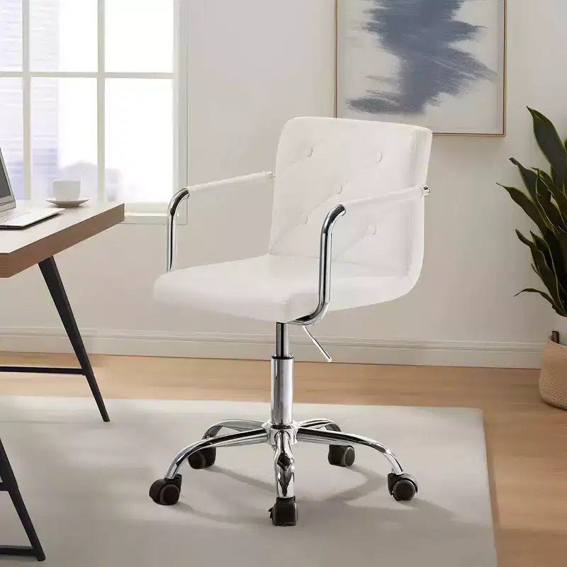 Chaise de bureau roulante pour bureau à domicile, hauteur réglable, pivotante à 360°, assise moelleuse