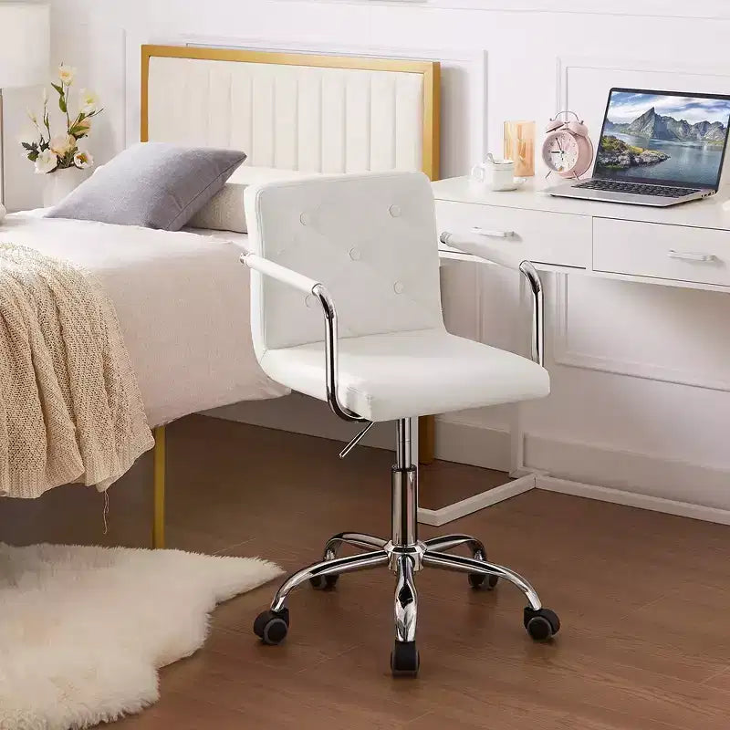 Chaise de bureau roulante pour bureau à domicile, hauteur réglable, pivotante à 360°, assise moelleuse