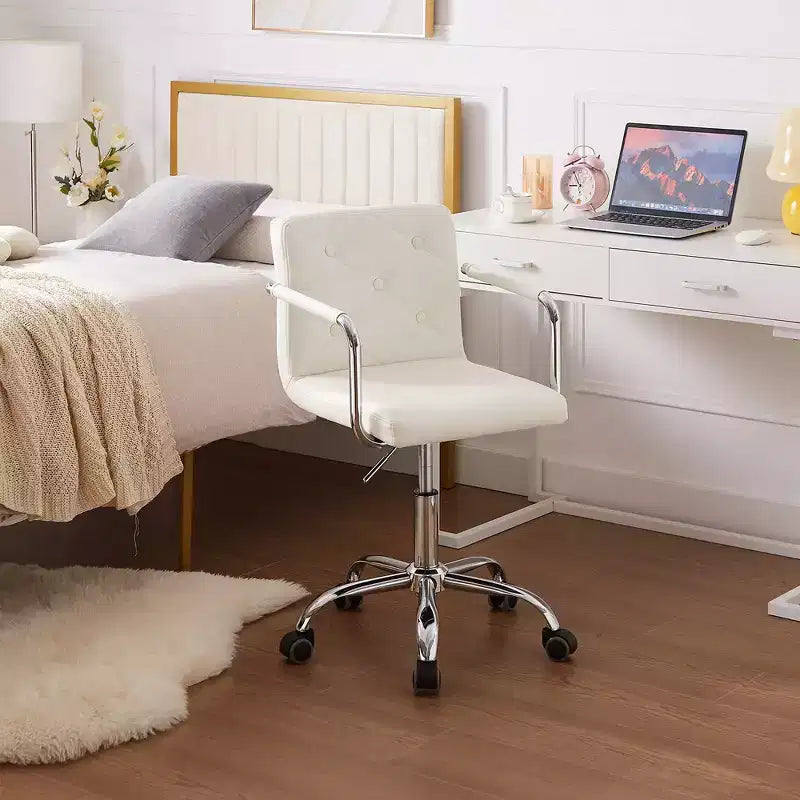 Chaise de bureau roulante pour bureau à domicile, hauteur réglable, pivotante à 360°, assise moelleuse