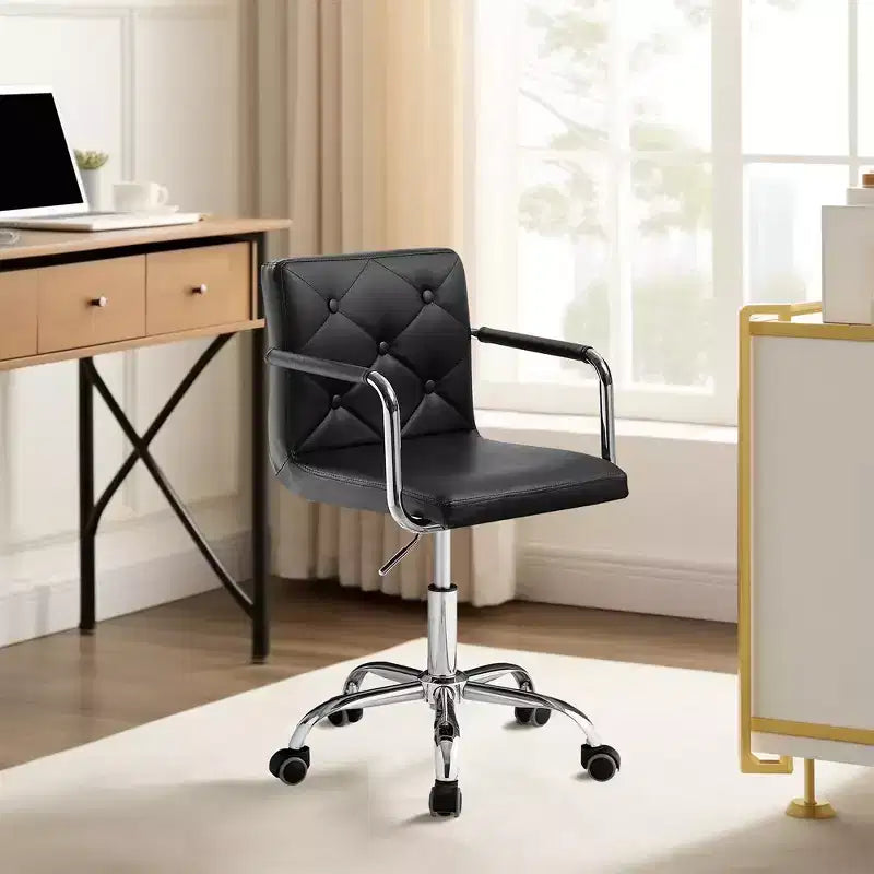 Chaise de bureau roulante pour bureau à domicile, hauteur réglable, pivotante à 360°, assise moelleuse