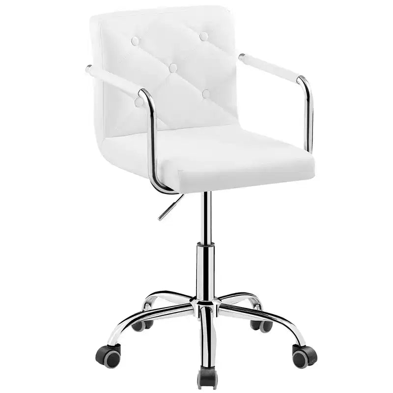 Chaise de bureau roulante pour bureau à domicile, hauteur réglable, pivotante à 360°, assise moelleuse