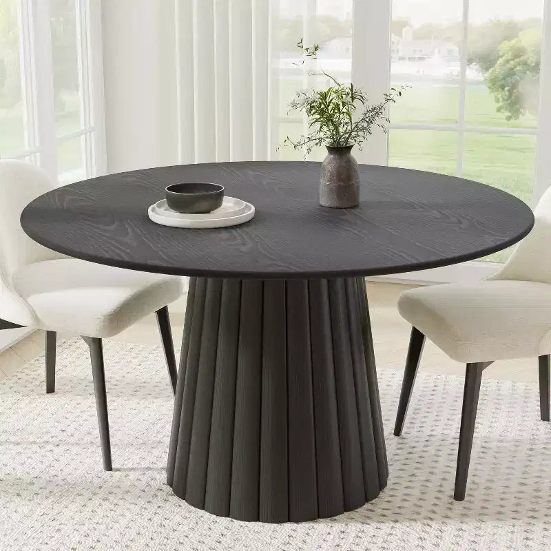 Dovelina Modern Round Dining Table Wood Kitchen Table