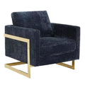 LeisureMod Lincoln Accent Arm Chair Upholstered in Boucle with Gold Stainless Steel Frame