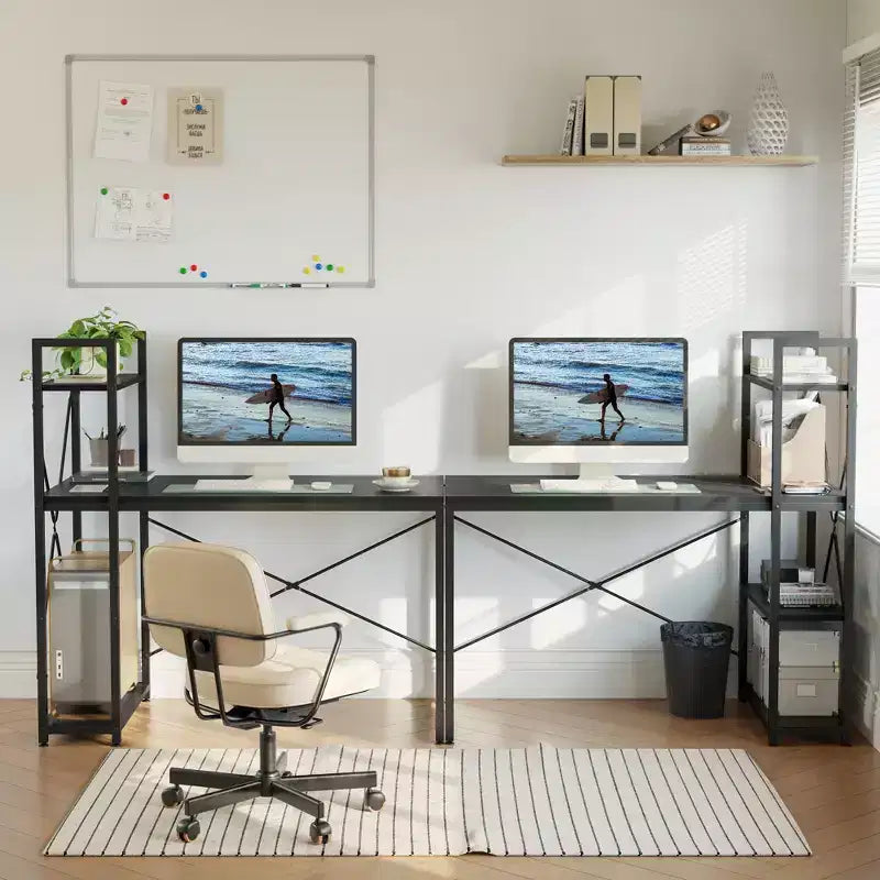 Bureau d'ordinateur de 120 cm avec étagère réversible, bureau debout pour bureau à domicile, études et jeux