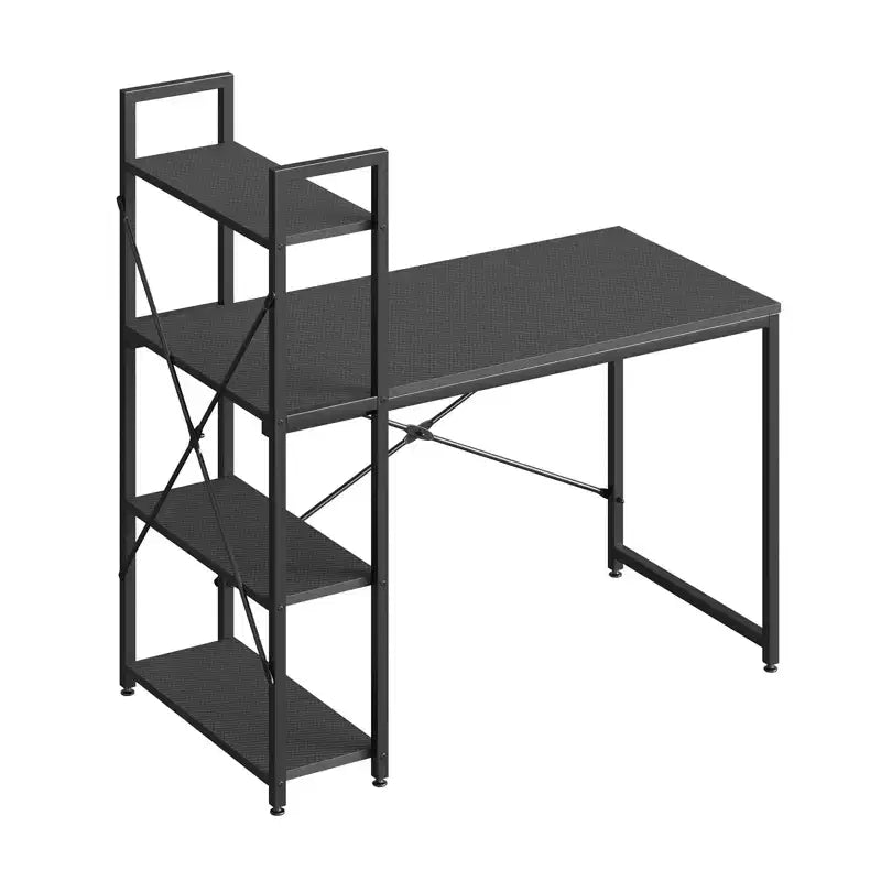 Bureau d'ordinateur de 120 cm avec étagère réversible, bureau debout pour bureau à domicile, études et jeux