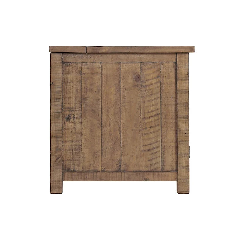 Table d'appoint de chevet Monterey en bois massif avec prises de courant cachées