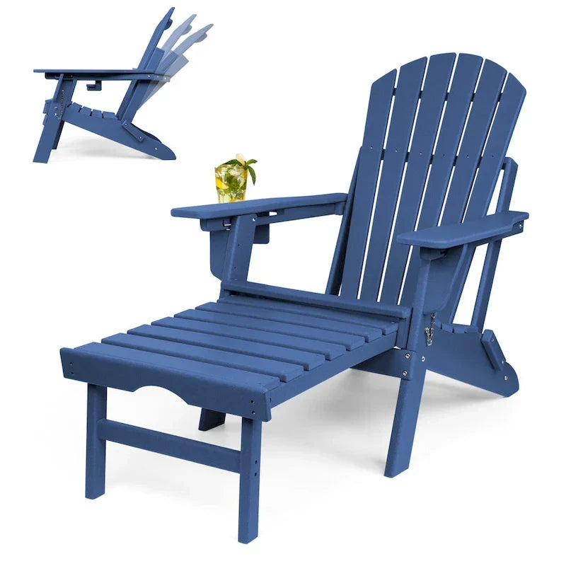 Chaise Adirondack pliante et réglable Vrakae avec ottoman
