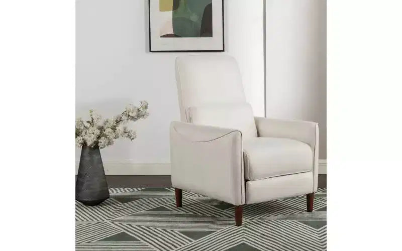 Fauteuil inclinable rembourré avec pieds coniques en bois d'hévéa, fauteuil d'appoint pour salon