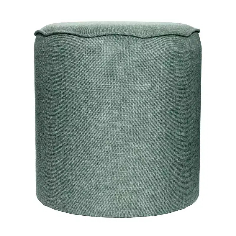 Pouf festonné Collection, Revêtement en lin, Repose-pieds d'appoint