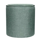 Pouf festonné Collection, Revêtement en lin, Repose-pieds d'appoint
