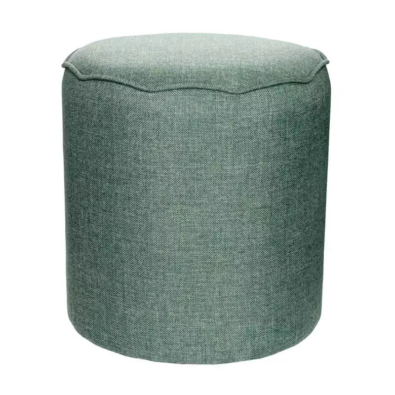Pouf festonné Collection, Revêtement en lin, Repose-pieds d'appoint