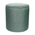 Pouf festonné Collection, Revêtement en lin, Repose-pieds d'appoint