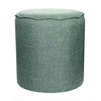 Pouf festonné Collection, Revêtement en lin, Repose-pieds d'appoint