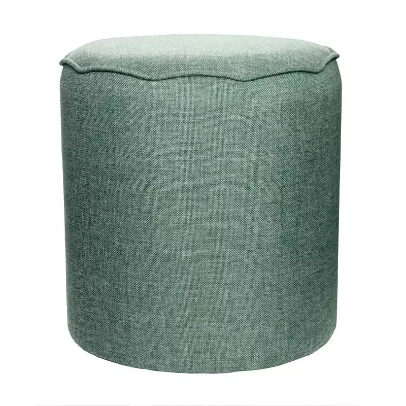 Pouf festonné Collection, Revêtement en lin, Repose-pieds d'appoint