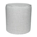Pouf festonné Collection, Revêtement en lin, Repose-pieds d'appoint