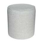 Pouf festonné Collection, Revêtement en lin, Repose-pieds d'appoint