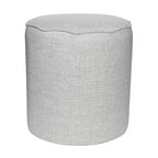 Pouf festonné Collection, Revêtement en lin, Repose-pieds d'appoint