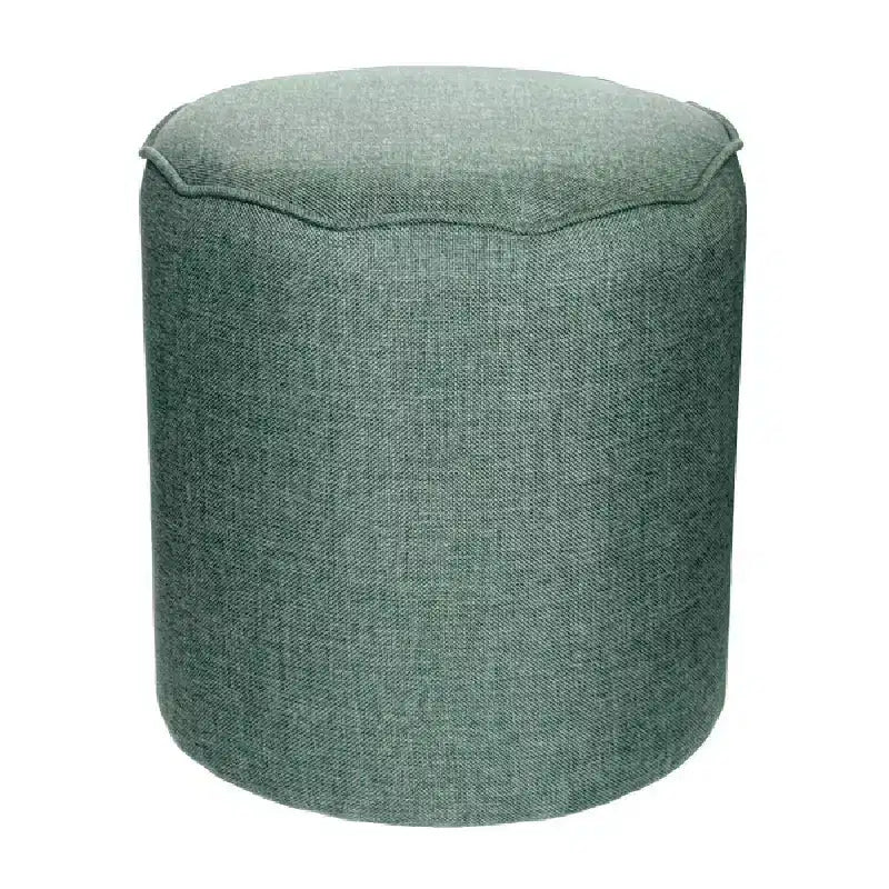 Pouf festonné Collection, Revêtement en lin, Repose-pieds d'appoint