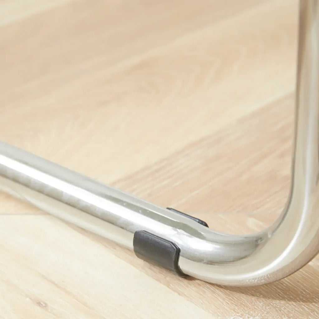 Chaise de salle à manger simple en métal sans accoudoirs, dossier plein, jaune