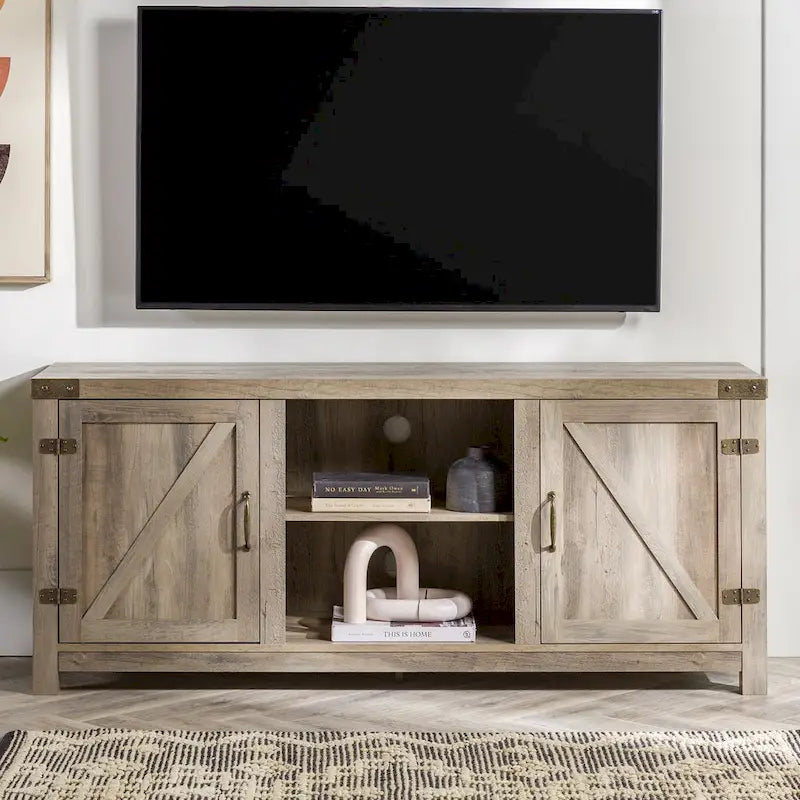 Meuble TV avec porte de grange Middlebrook Firebranch 58 pouces