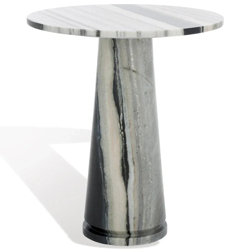Table d'appoint ronde haute en marbre SAFAVIEH Couture Ghicu - 56 cm L x 53 cm P x 61 cm H - 21Wx21Dx24H