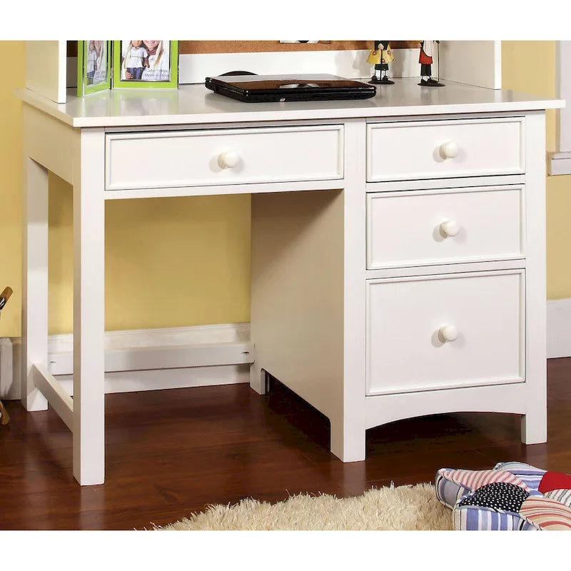 Bureau d'ordinateur Romeo Transitional de 48 pouces en bois massif à 4 tiroirs par Furniture of America
