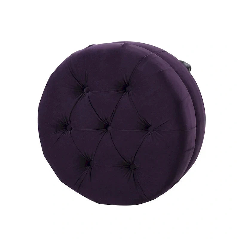 Pouf rond capitonné