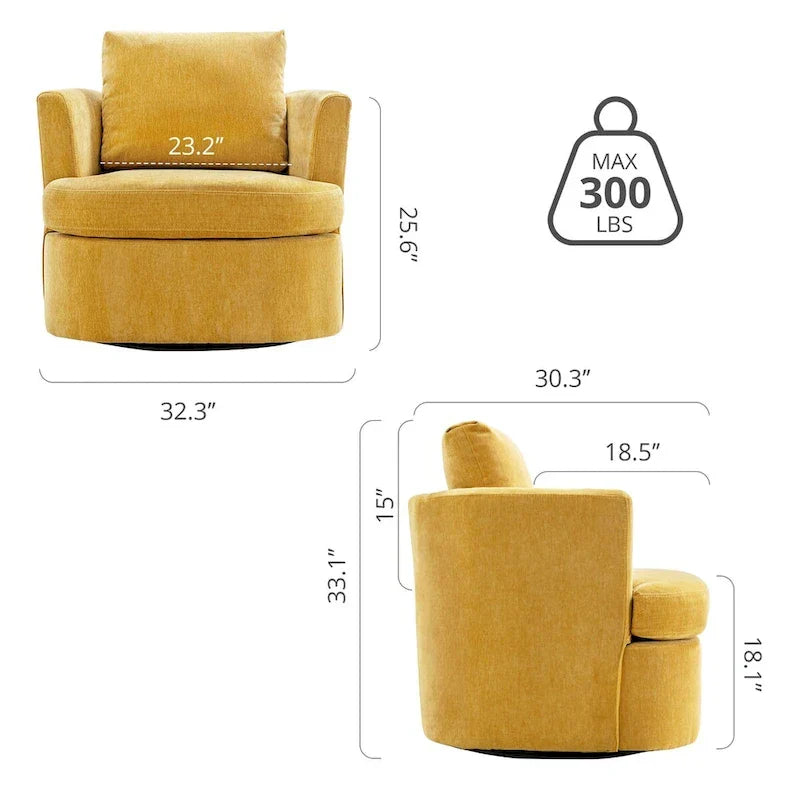 Fauteuils pivotants modernes Chenille pour salon