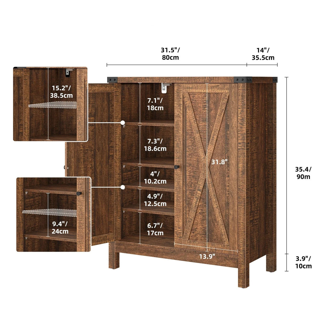 Meuble de rangement pour chaussures Moasis à 5 niveaux et 20 paires avec portes doubles pour entrée