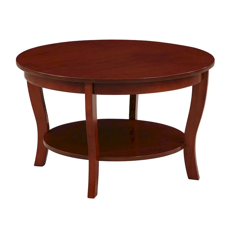 Table basse ronde avec étagère
