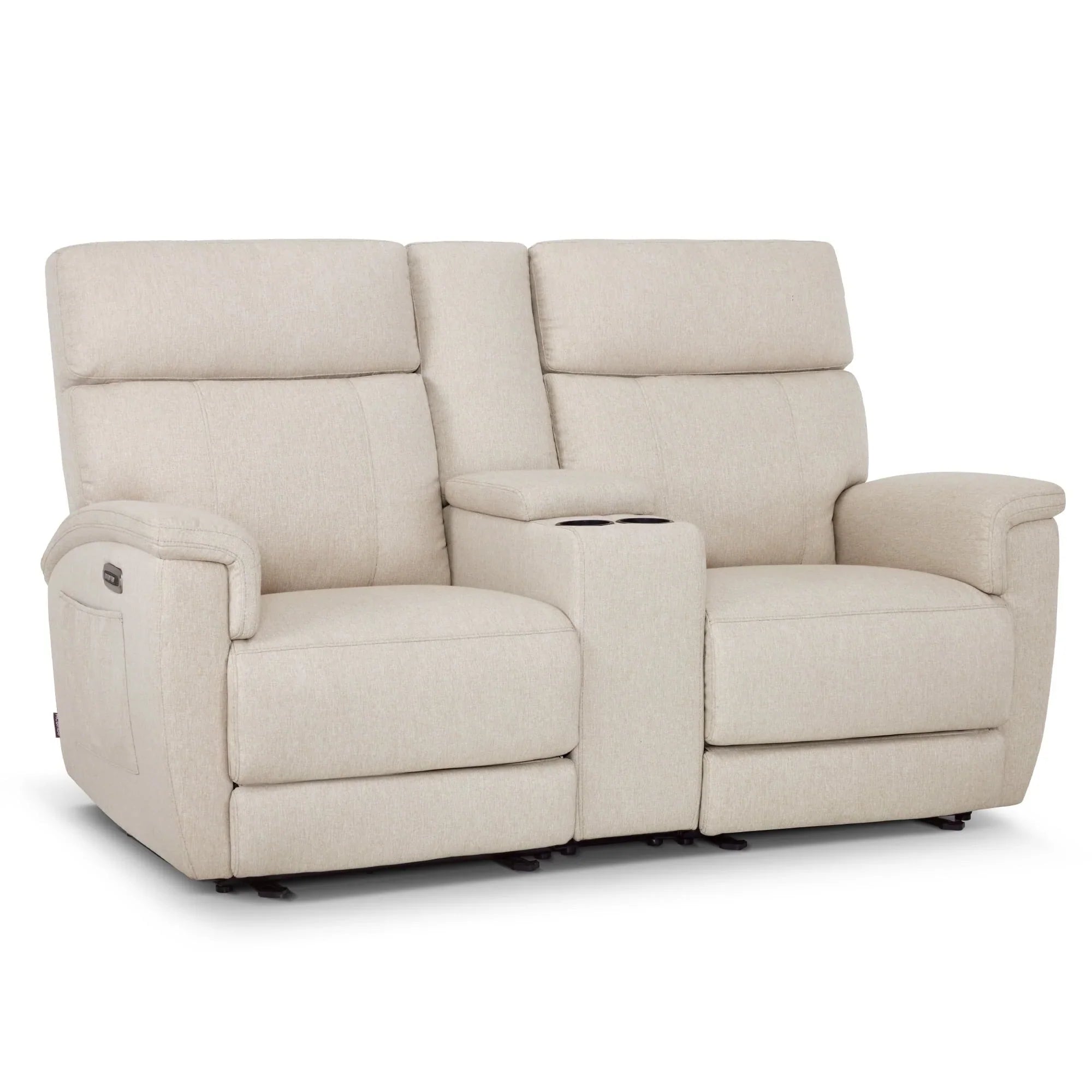 Canapé inclinable électrique MCombo 60,2 po avec massage et double chauffage, appuie-tête réglable, ports USB et Type C, tissu