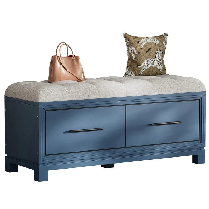 Banc à chaussures avec coussin amovible et rangement dissimulé pour l'entrée et le salon