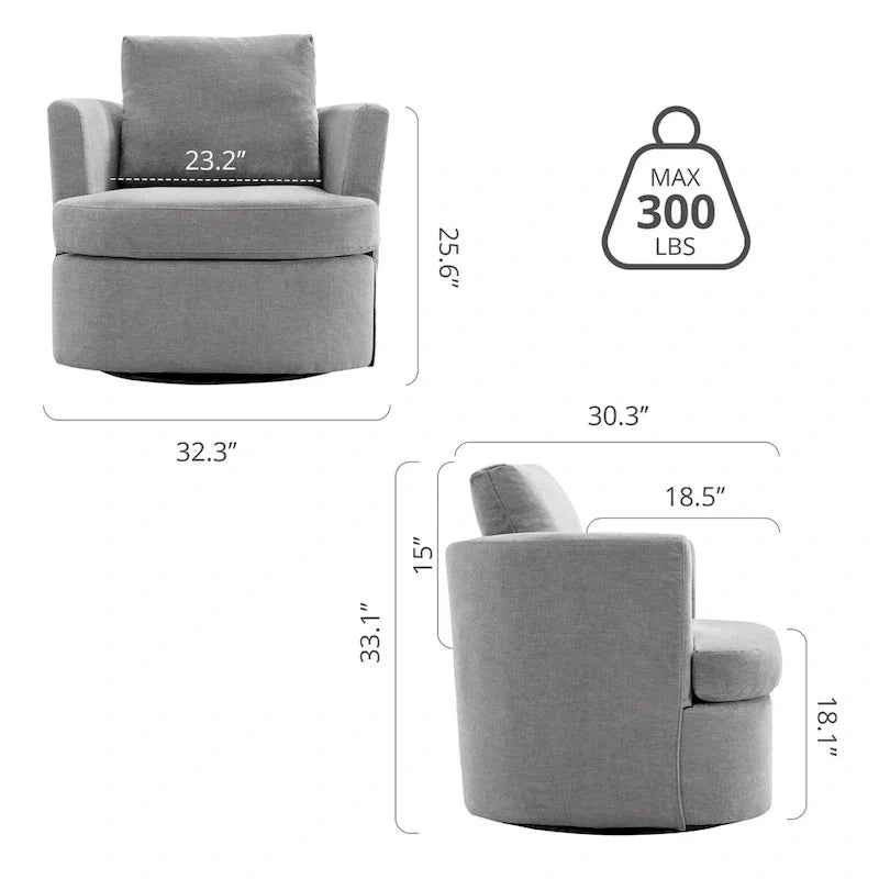 Fauteuils pivotants modernes Chenille pour salon