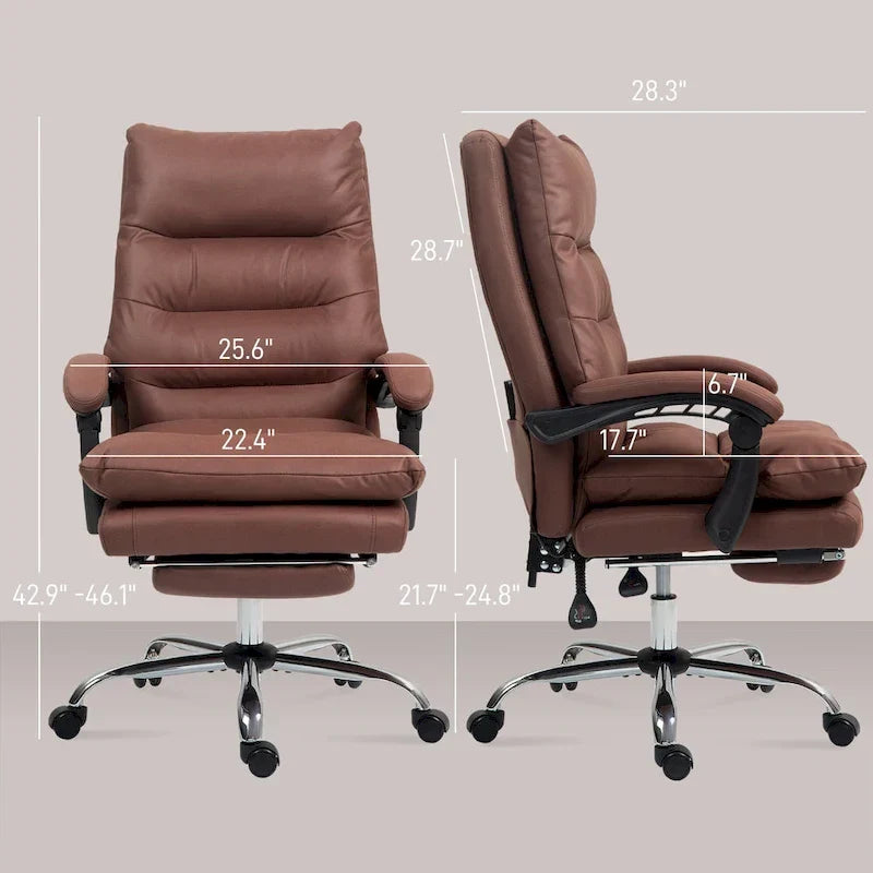 Fauteuil de bureau massant, chauffant et inclinable en microfibre Vinsetto avec vibrations