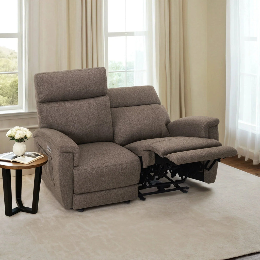 Canapé inclinable électrique MCombo 60,2 po avec massage et double chauffage, appuie-tête réglable, ports USB et Type C, tissu