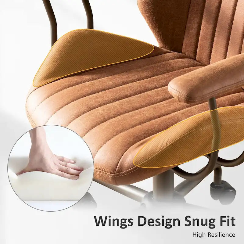Chaise de bureau ergonomique en suède avec support lombaire